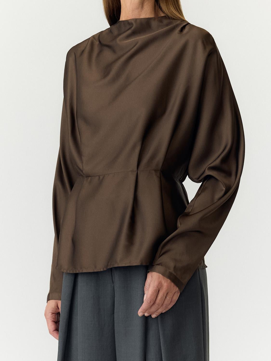 YASPELLA Top - Chocolate Brown - VERO MODA & VILA Bergvik